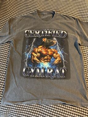 Certified Gym Rat Graphic Tee - Charcoal
